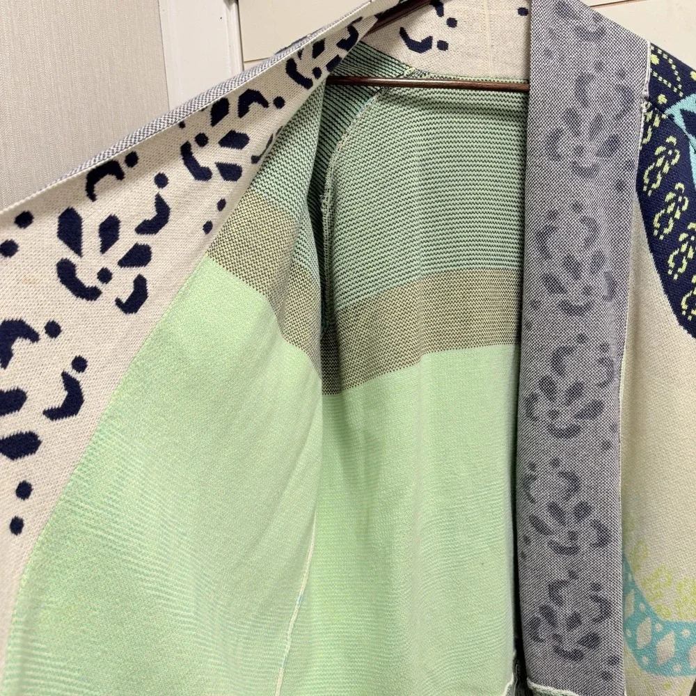 Anthropology Gypsy 05 Global Village Cardigan Fringe Sweater L - Picture 10 of 11